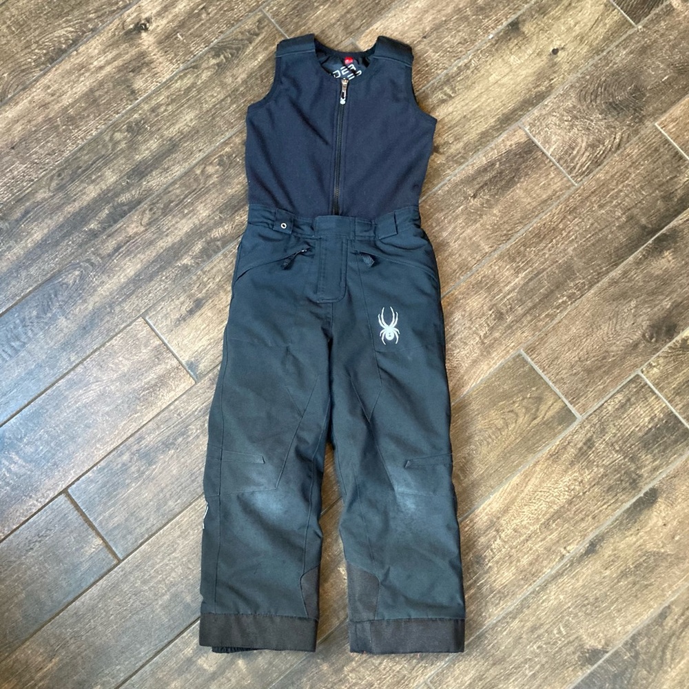 Spyder | Kids Unisex Black “Expedition” Ski/Snow Bibs (size 6)